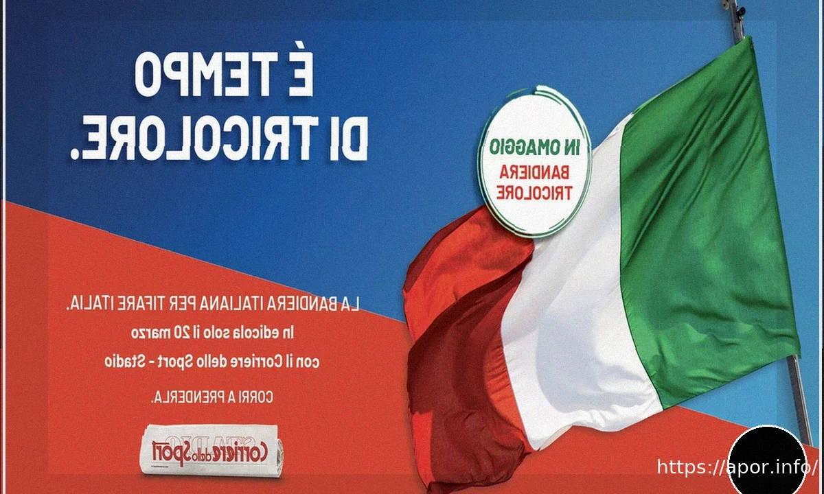 L’Italia Chiamò: Bandiera Tricolore in Regalo il 20 Marzo